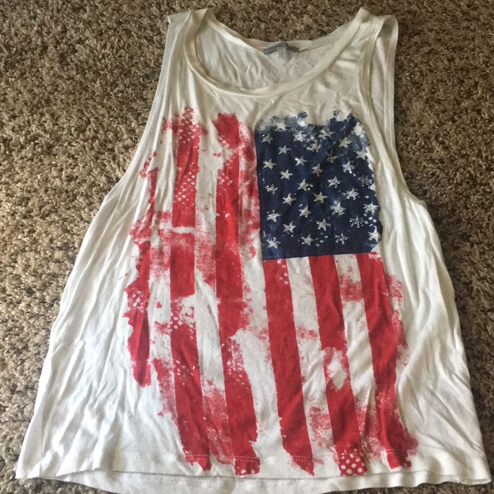 Flowy top with American flag design